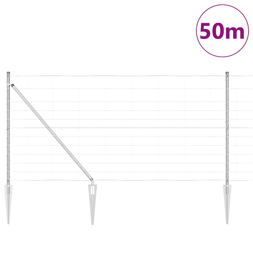 Field Fence Silver 50 x 1.2 m Galvanised steel
