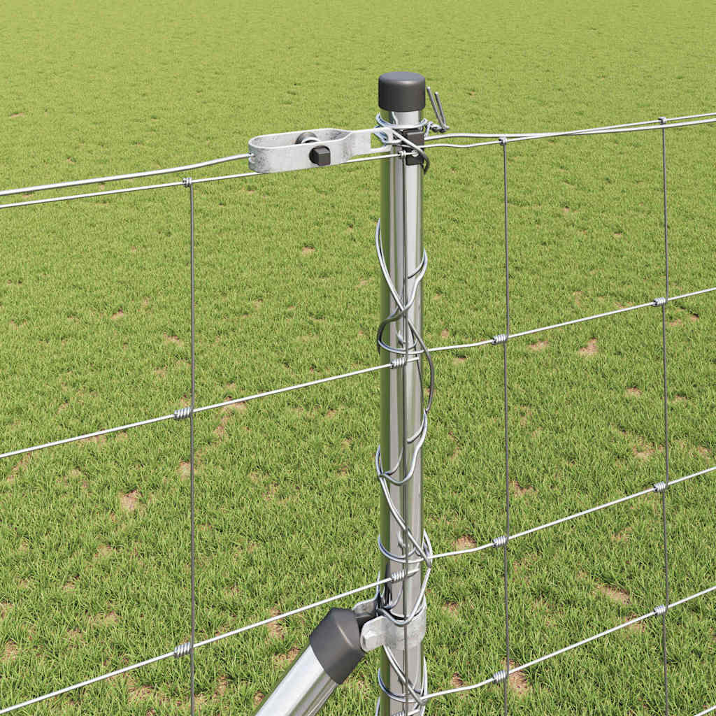 Fence Post Set Silver Galvanised Steel