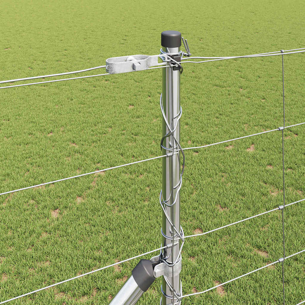 Fence Post Set Silver Galvanised Steel