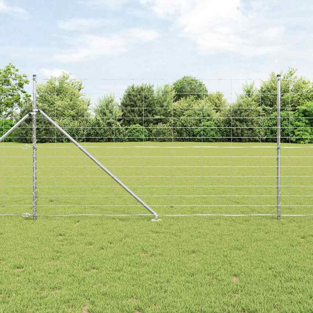 Fence Post Set Silver Galvanised Steel