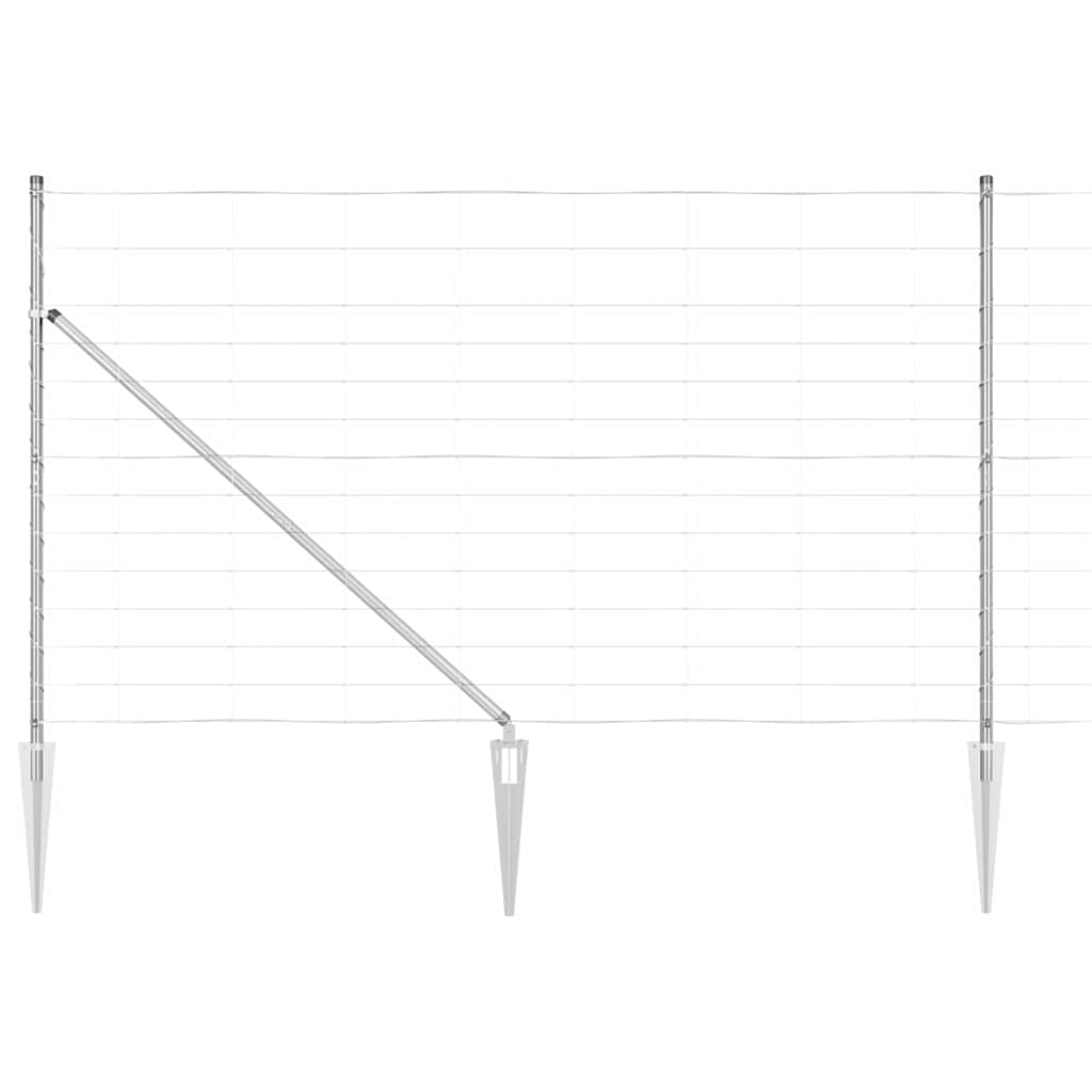 Fence Post Set Silver Galvanised Steel