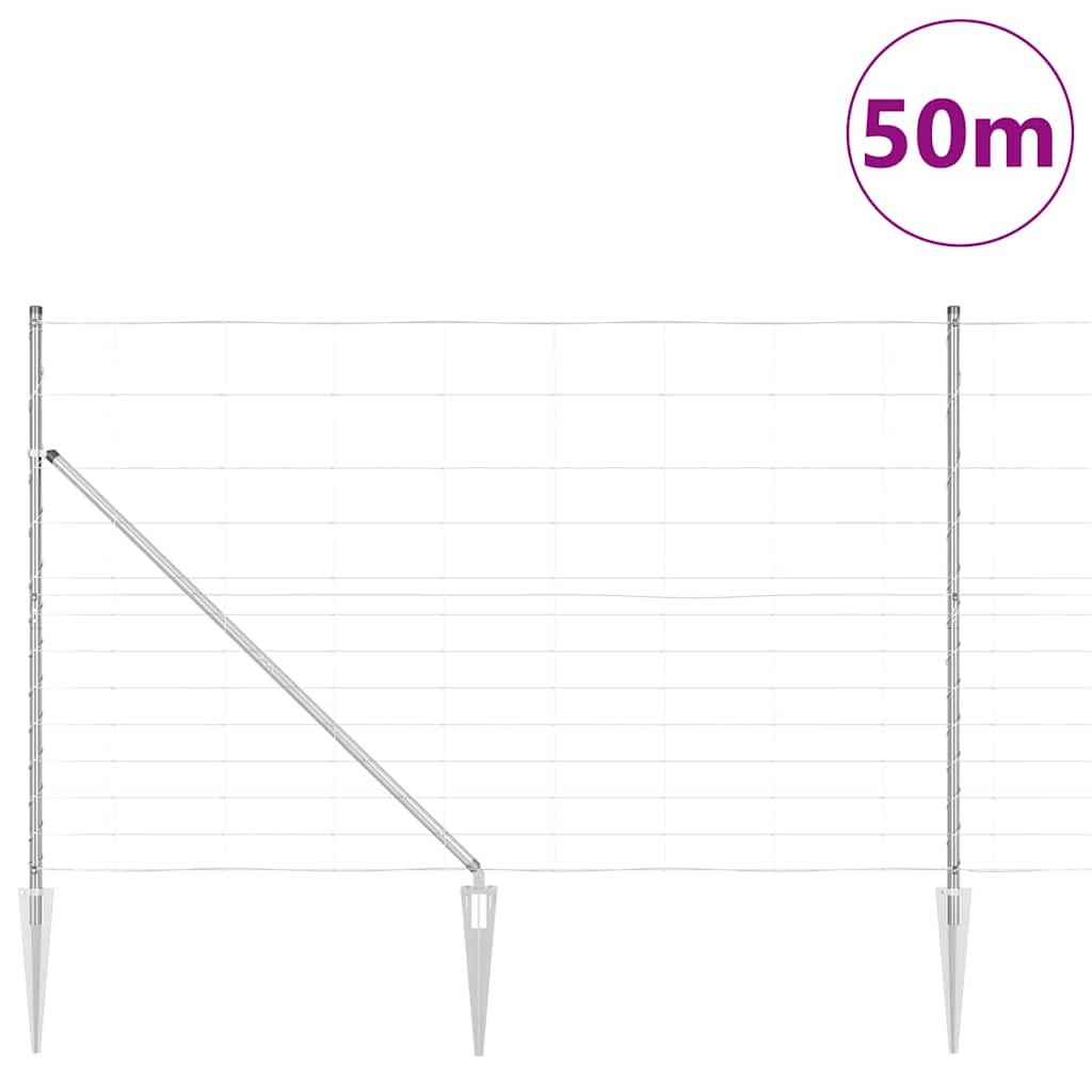 Field Fence Silver 50 x 1.5 m Galvanised steel