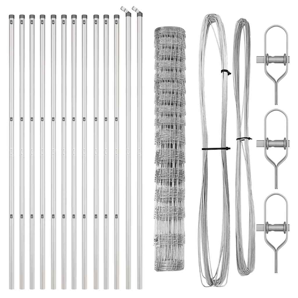 Field Fence Silver 100 x 0.8 m Galvanised steel