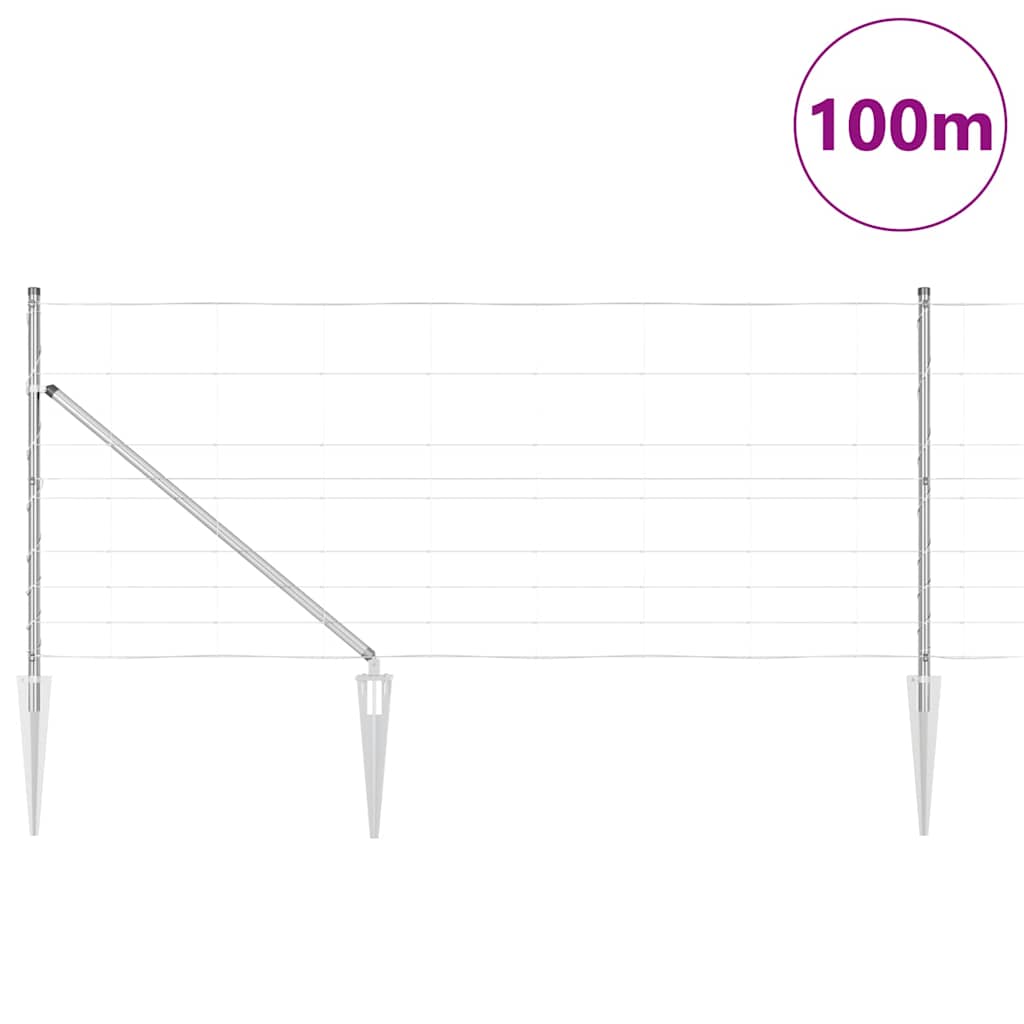 Field Fence Silver 100 x 1 m Galvanised steel