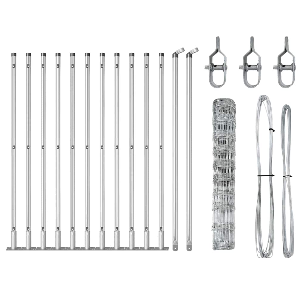 Field Fence Silver 25 x 1 m Galvanised steel