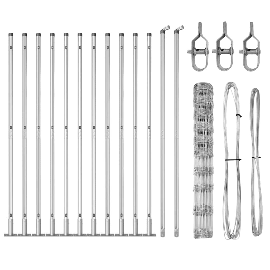 Field Fence Silver 25 x 1.2 m Galvanised steel