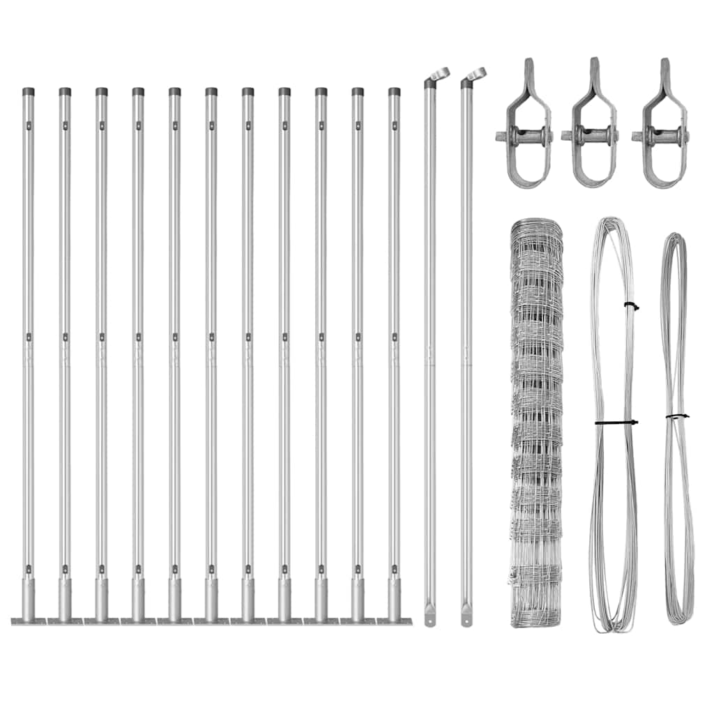 Field Fence Silver 25 x 1.2 m Galvanised steel
