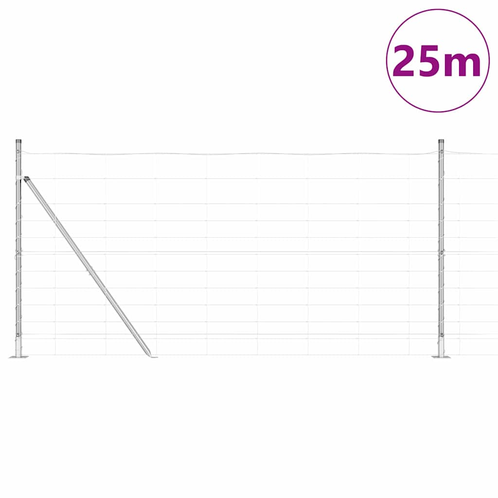 Field Fence Silver 25 x 1.2 m Galvanised steel