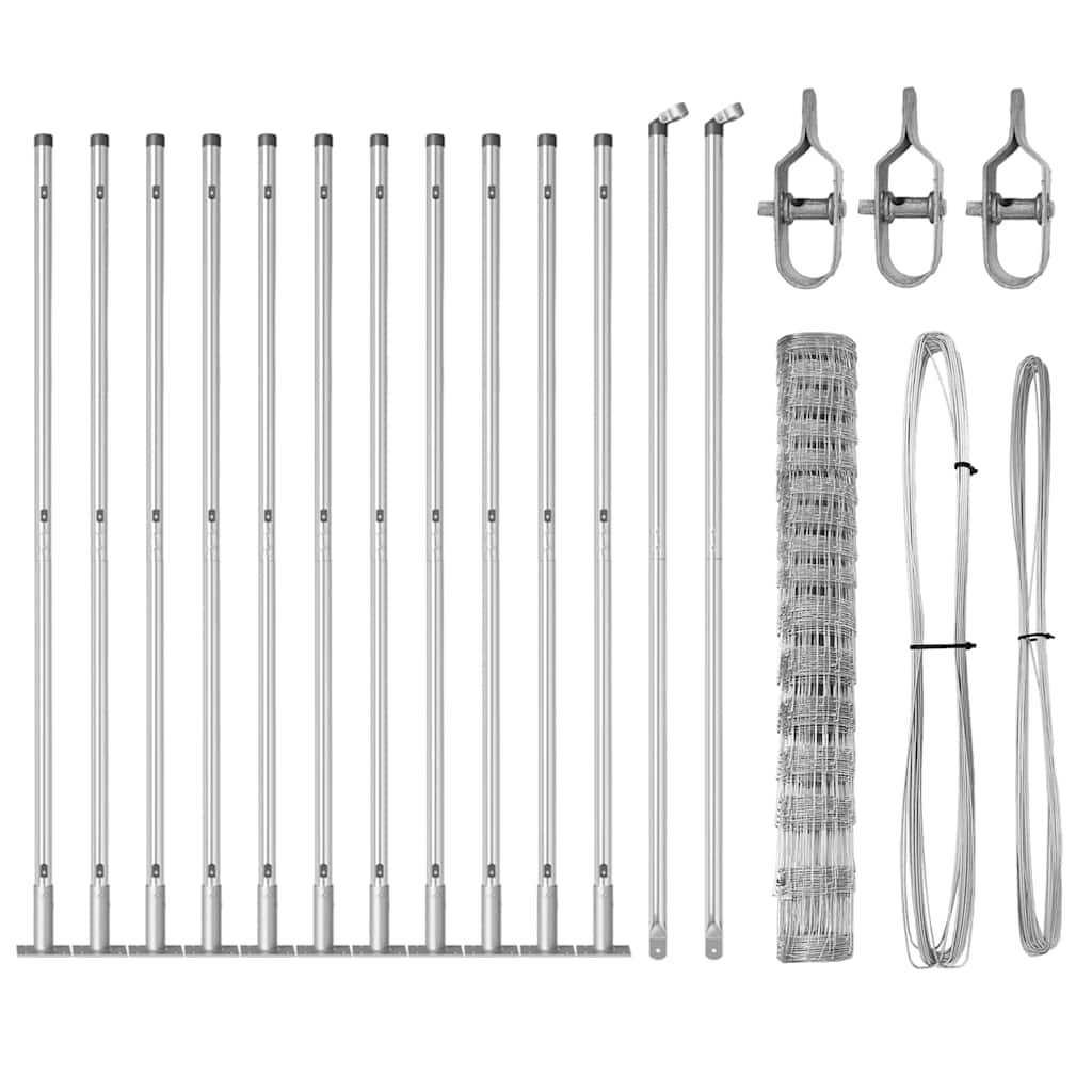 Field Fence Silver 25 x 1.2 m Galvanised steel