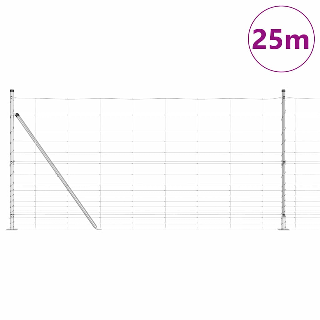 Field Fence Silver 25 x 1.2 m Galvanised steel