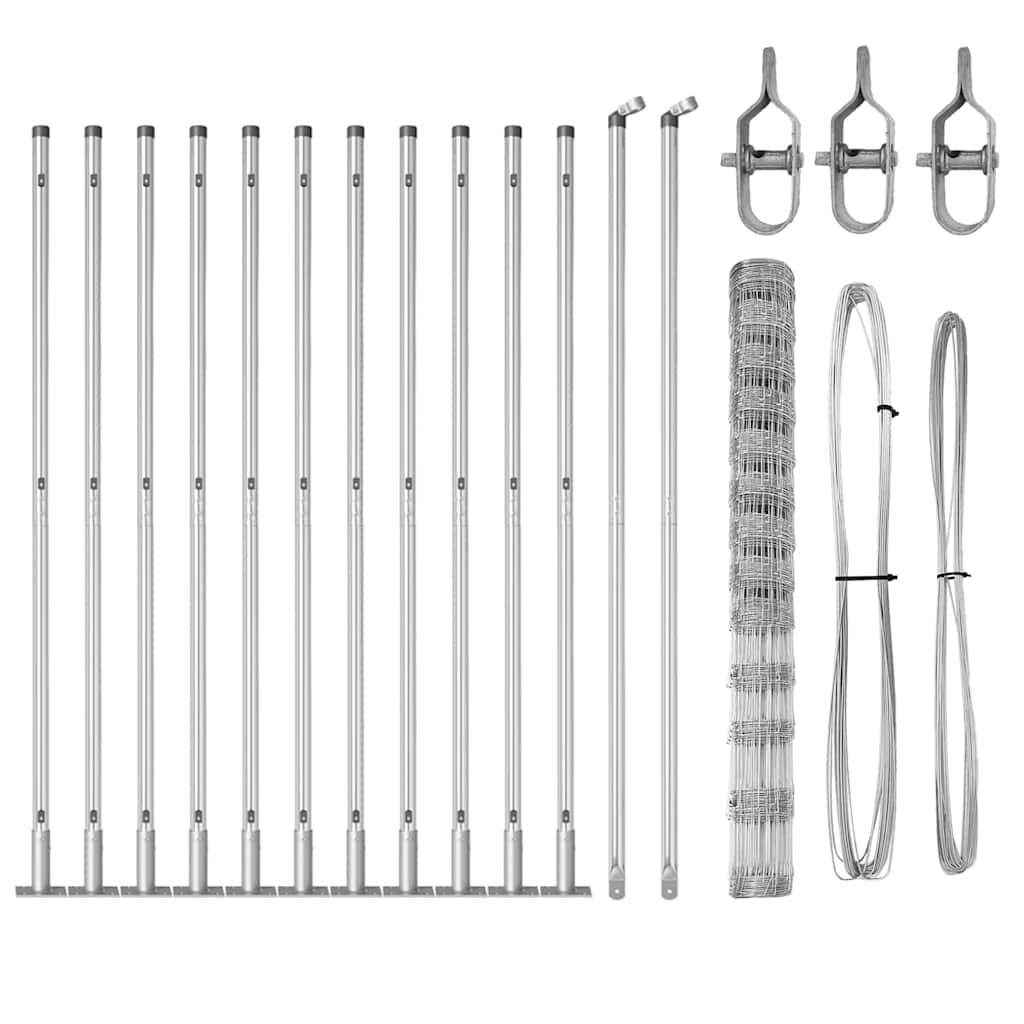 Field Fence Silver 25 x 1.5 m Galvanised steel