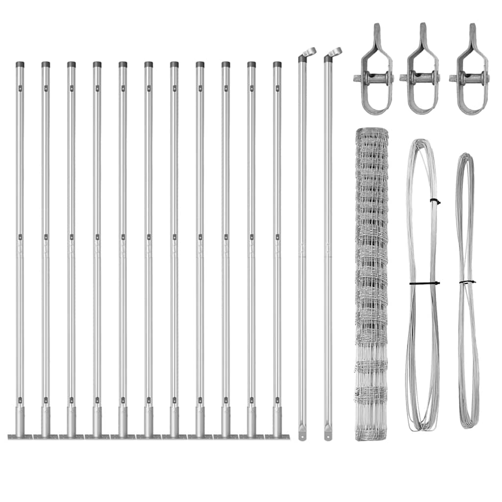 Field Fence Silver 25 x 1.5 m Galvanised steel