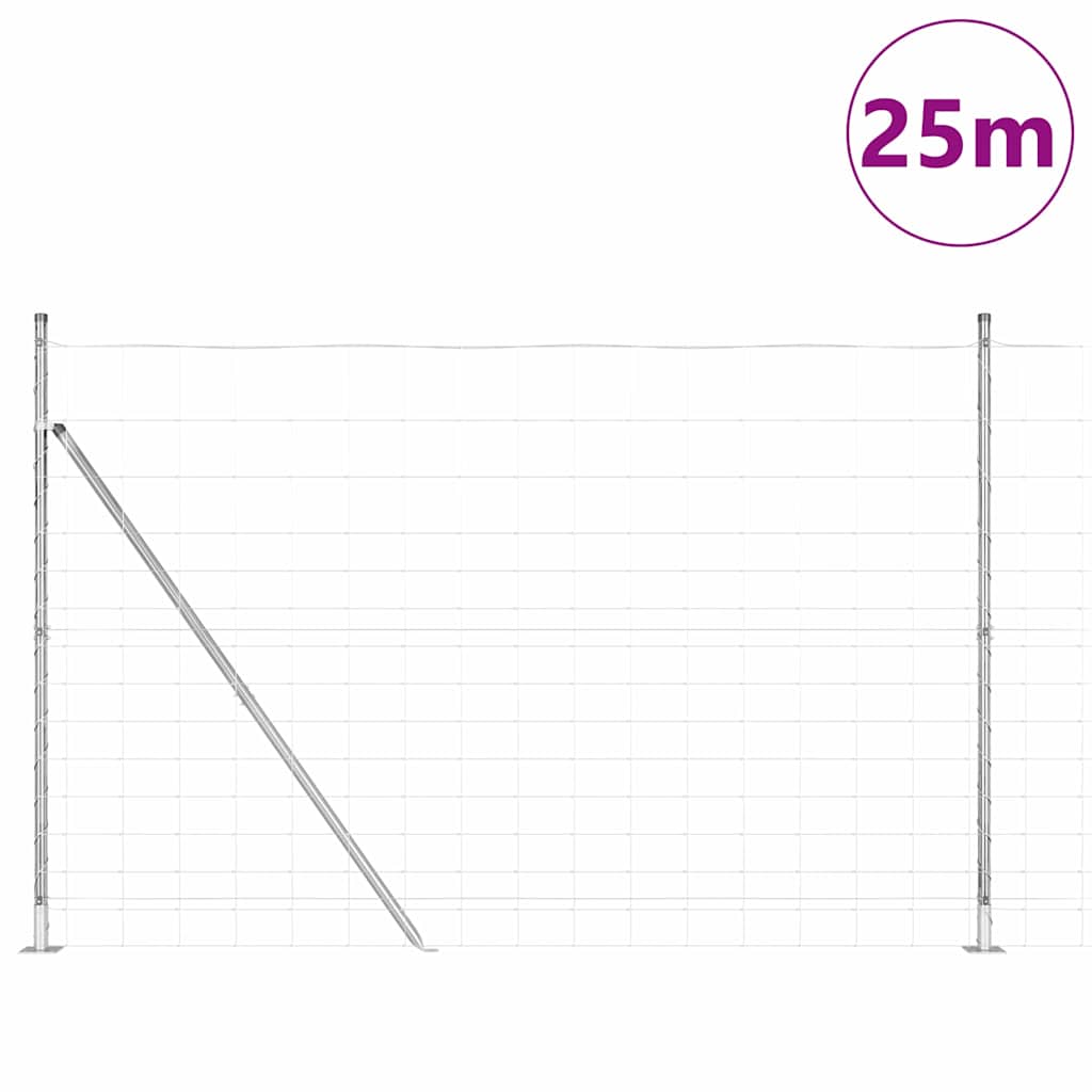 Field Fence Silver 25 x 1.6 m Galvanised steel