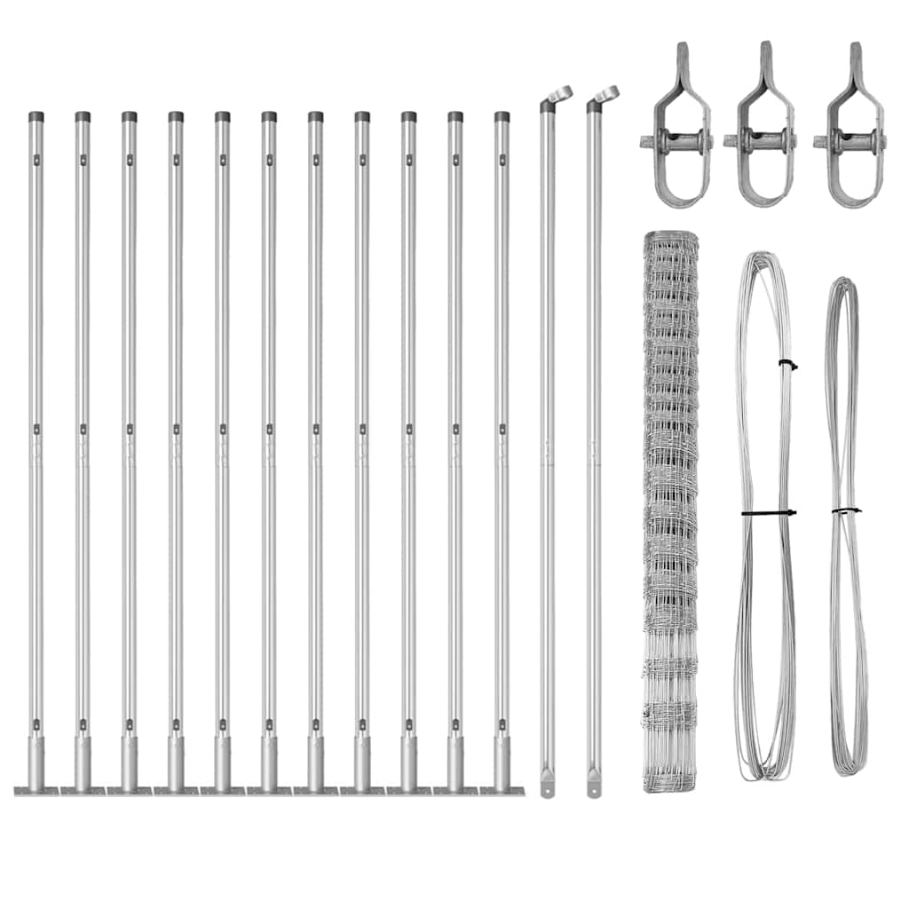 Field Fence Silver 25 x 1.6 m Galvanised steel