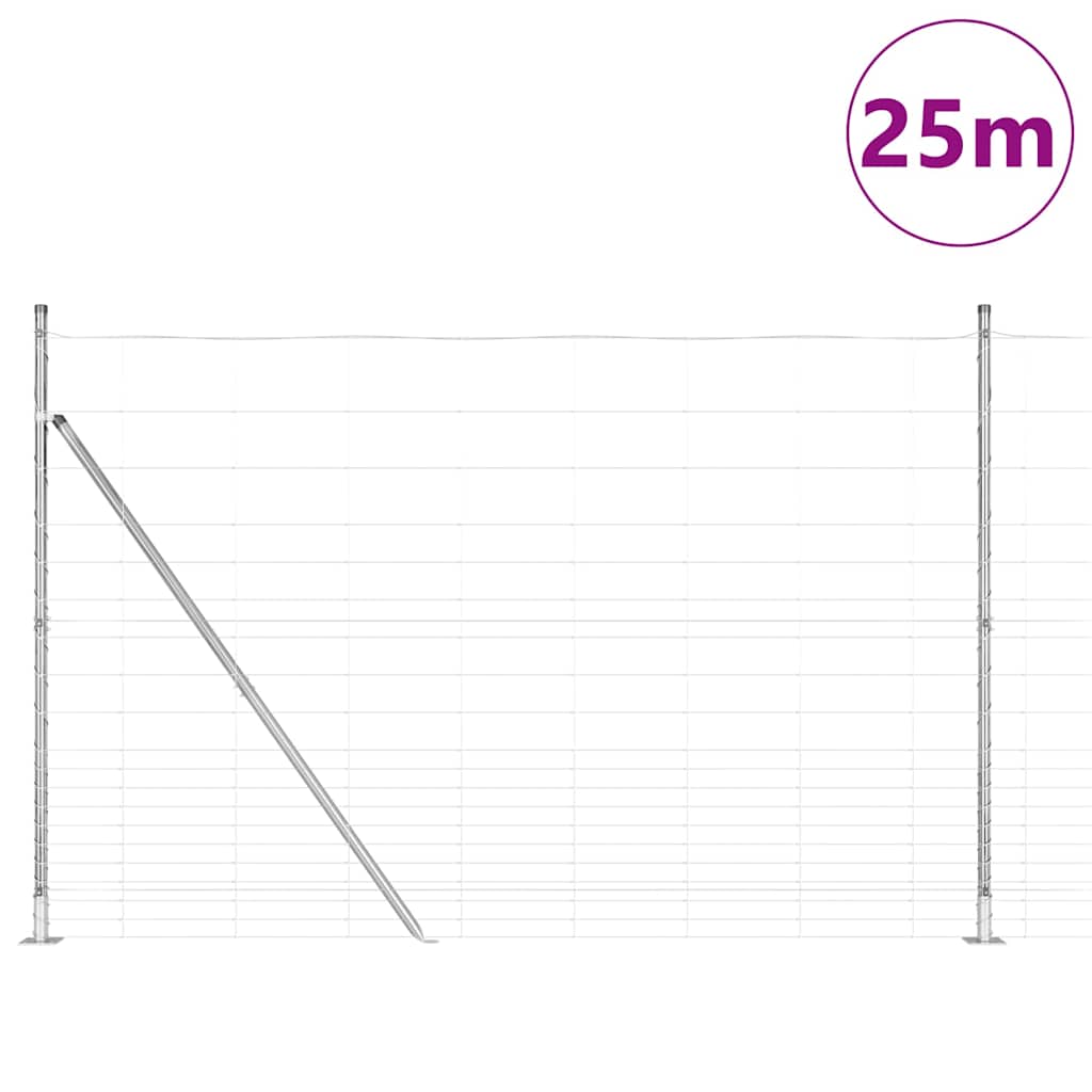 Field Fence Silver 25 x 1.6 m Galvanised steel
