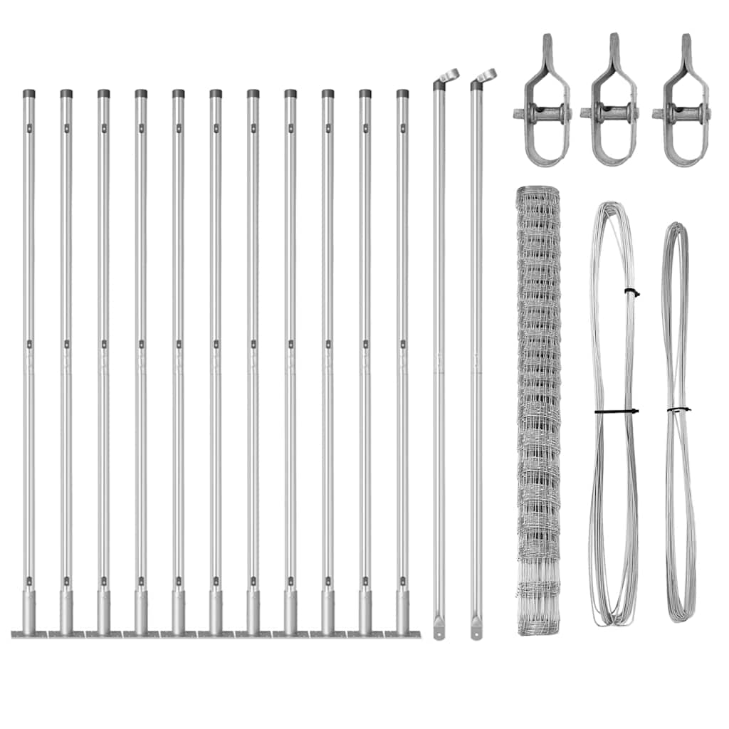 Field Fence Silver 25 x 1.6 m Galvanised steel