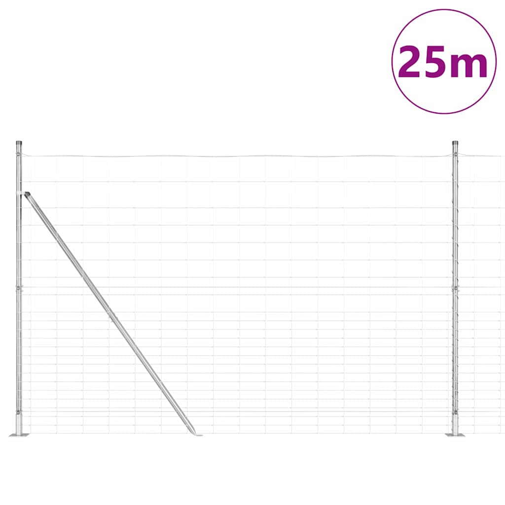 Field Fence Silver 25 x 1.6 m Galvanised steel