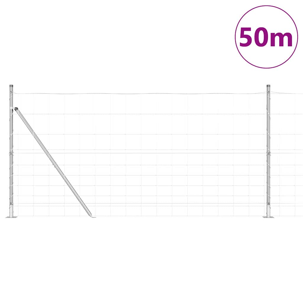 Field Fence Silver 50 x 1.2 m Galvanised steel