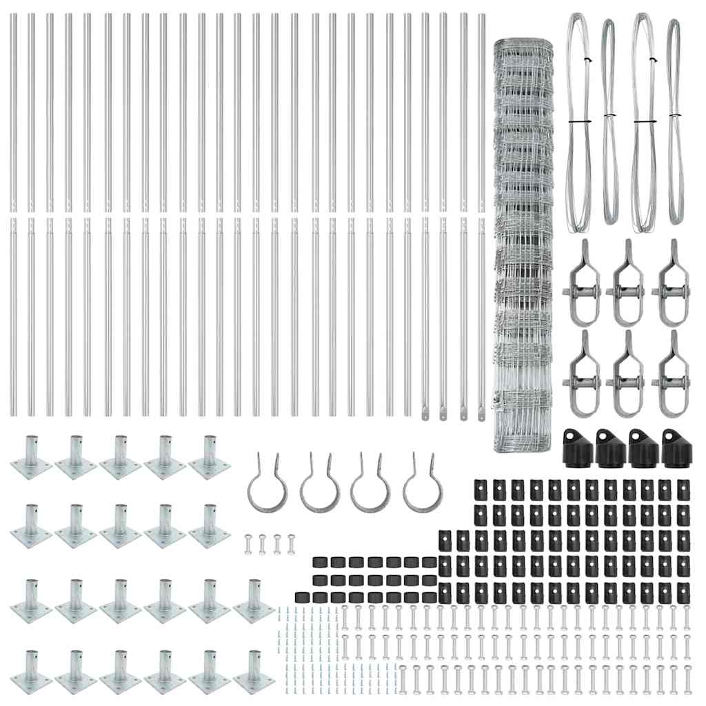 Field Fence Silver 50 x 1.2 m Galvanised steel