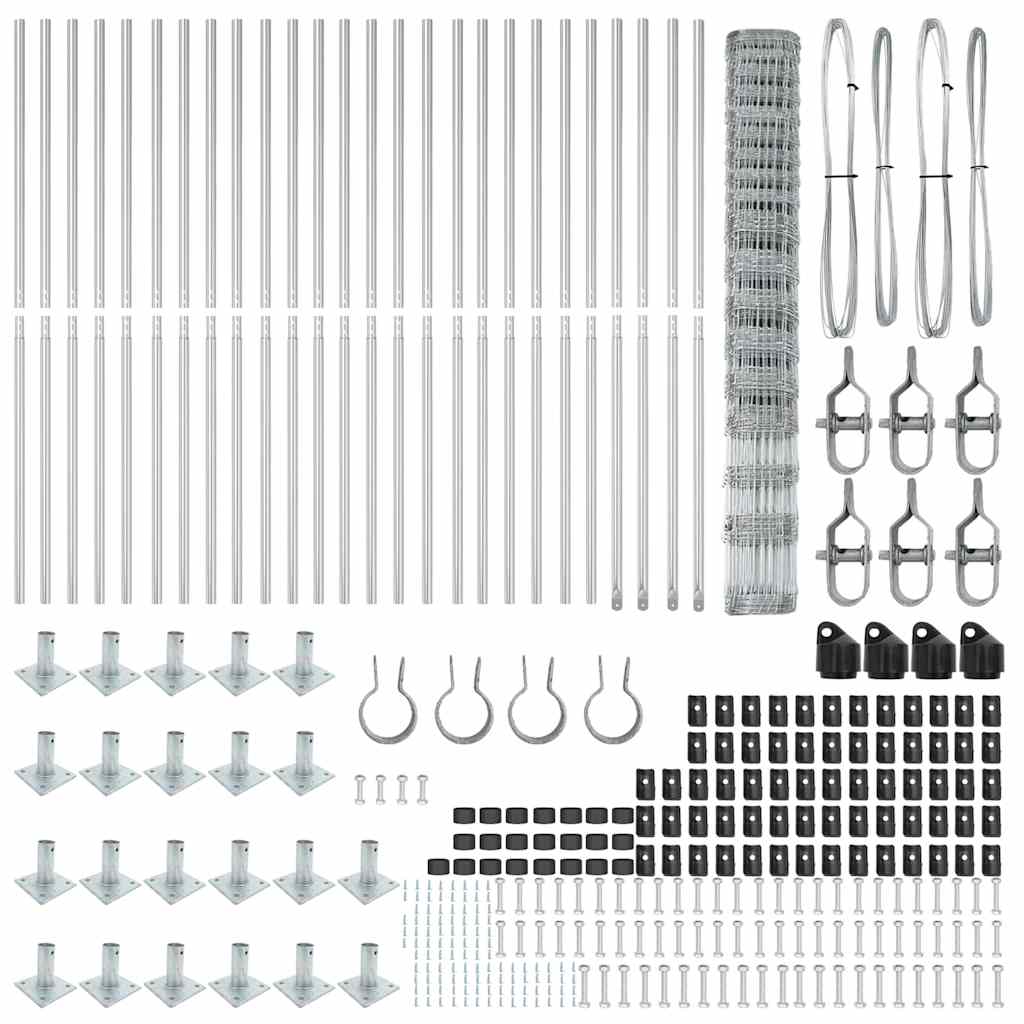Field Fence Silver 50 x 1.5 m Galvanised steel
