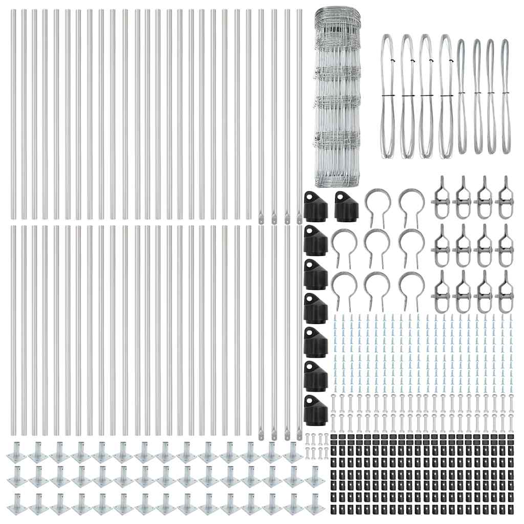 Field Fence Silver 100 x 0.8 m Galvanised steel