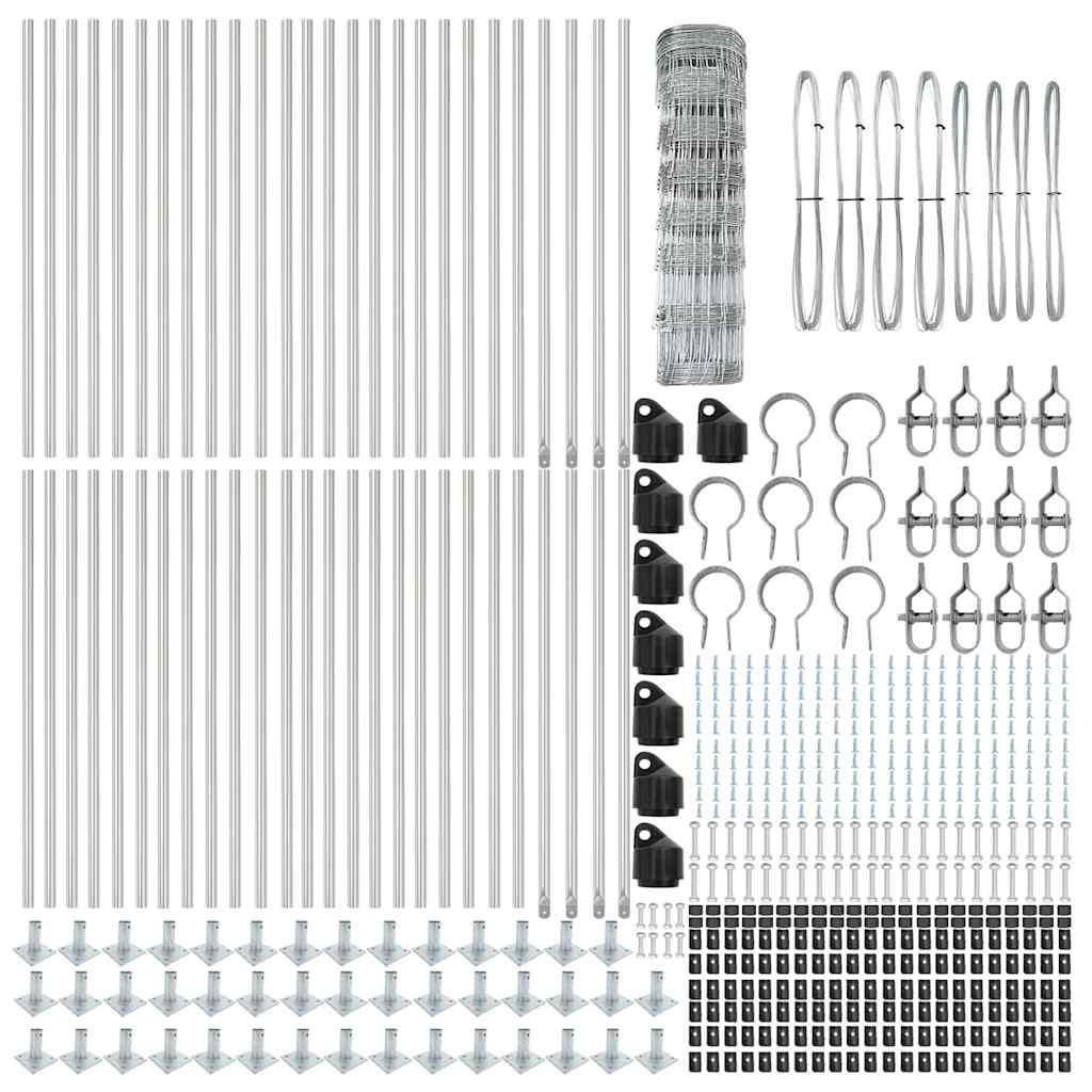 Field Fence Silver 100 x 0.8 m Galvanised steel
