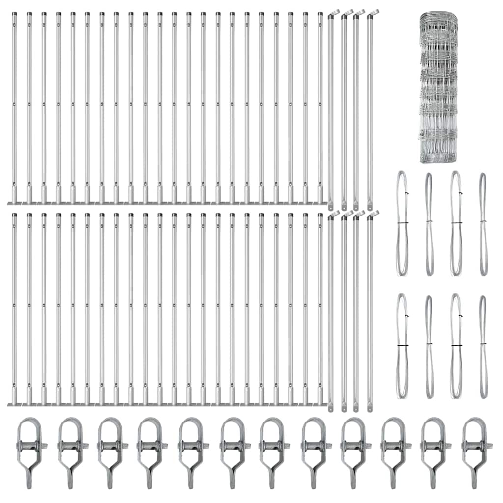 Field Fence Silver 100 x 0.8 m Galvanised steel