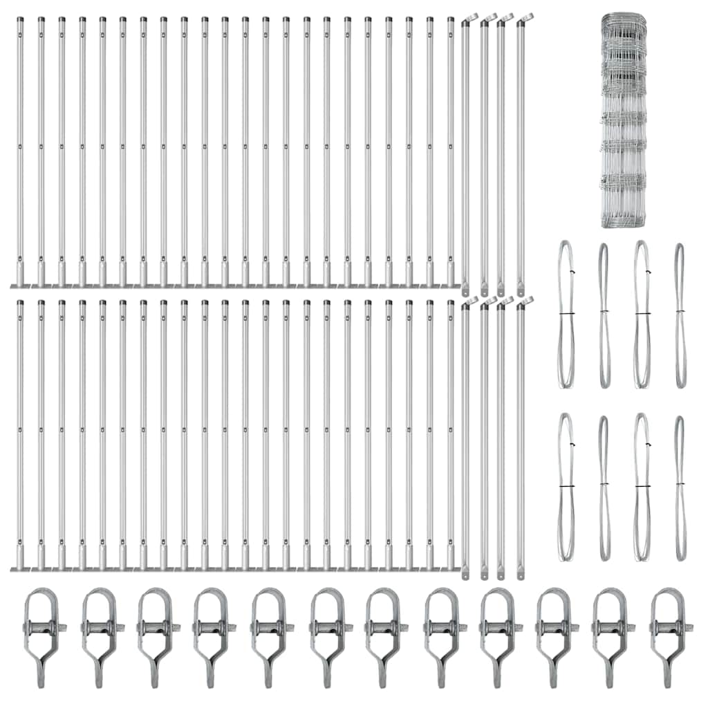 Field Fence Silver 100 x 1 m Galvanised steel