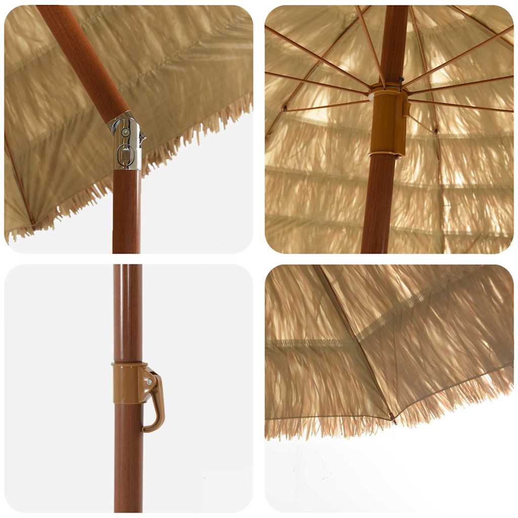 Beach Parasol Brown Ø 265 x 267 cm Steel