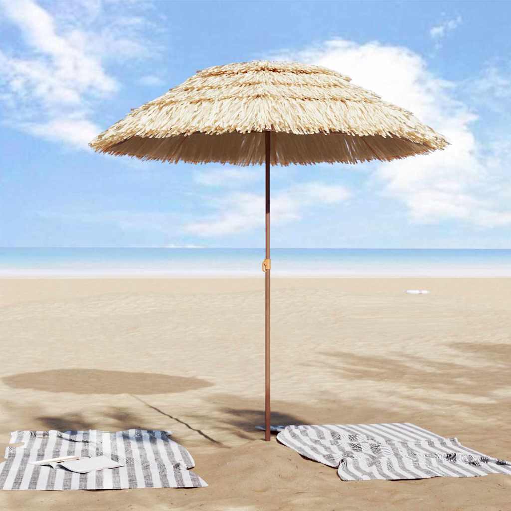 Beach Parasol Brown Ø 160 x 196 cm Steel