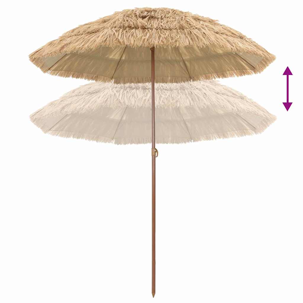 Beach Parasol Brown Ø 160 x 196 cm Steel