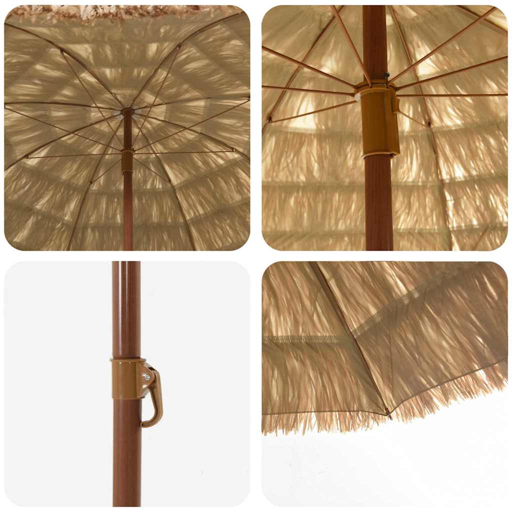 Beach Parasol Brown Ø 265 x 267 cm Steel