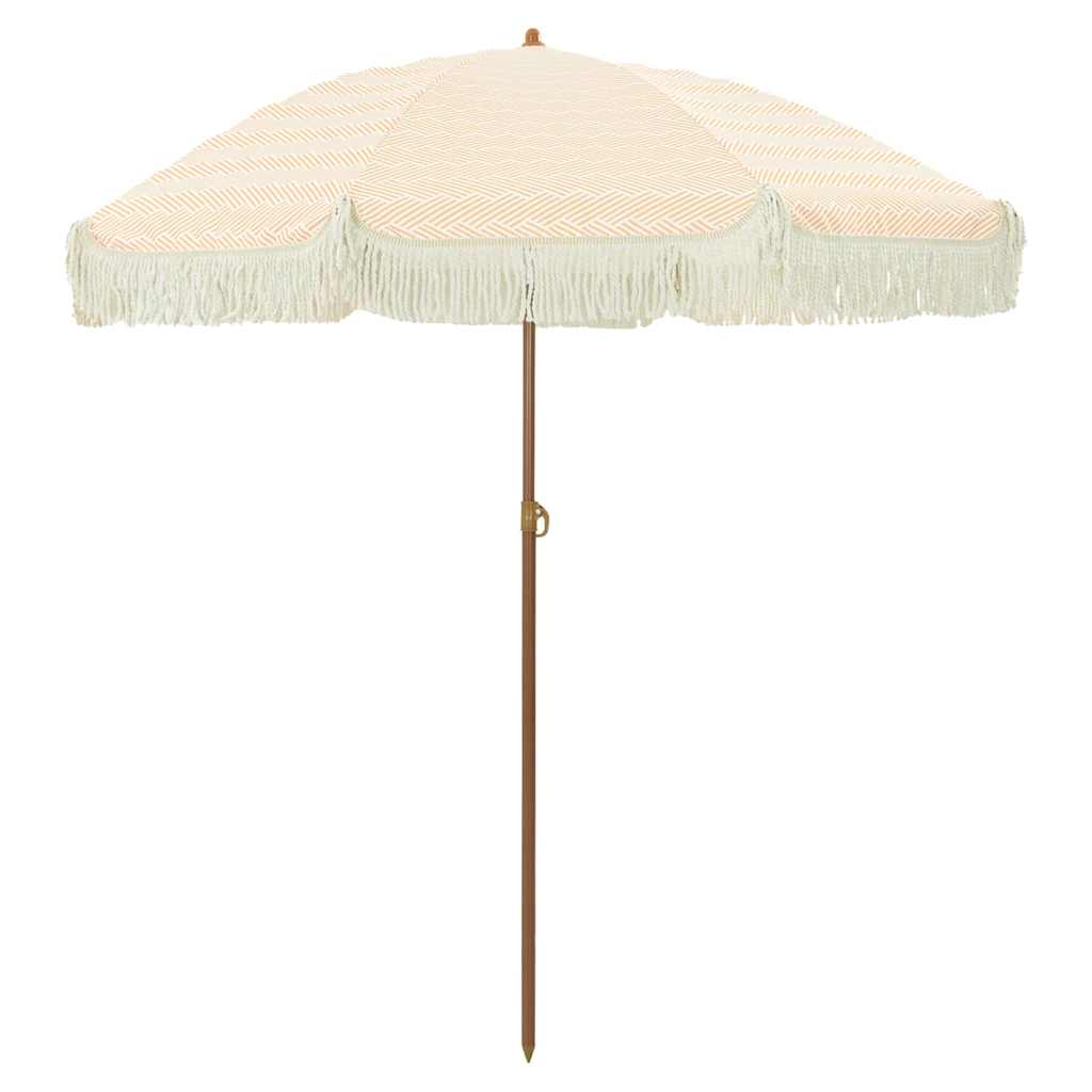 Parasol Yellow and White Ø 160 x 195 cm Steel