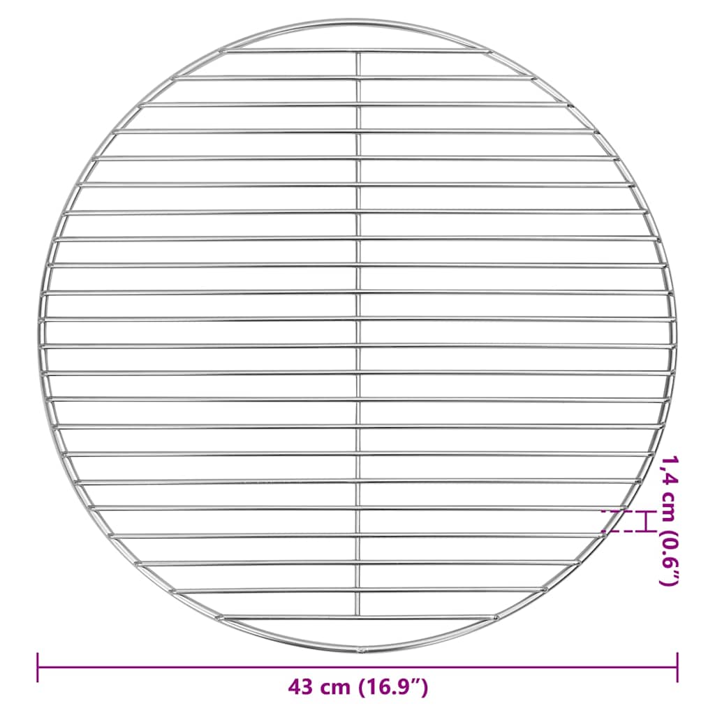 BBQ Grill Grate Silver 43 x 43 cm Stainless Steel