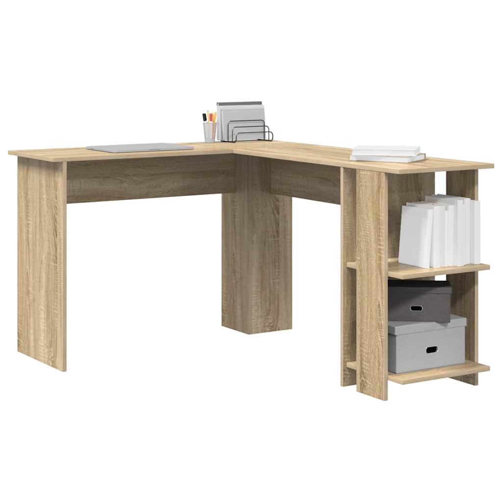 Corner Desk with Storage Sonoma oak 140 x 113.5 x 75 cm