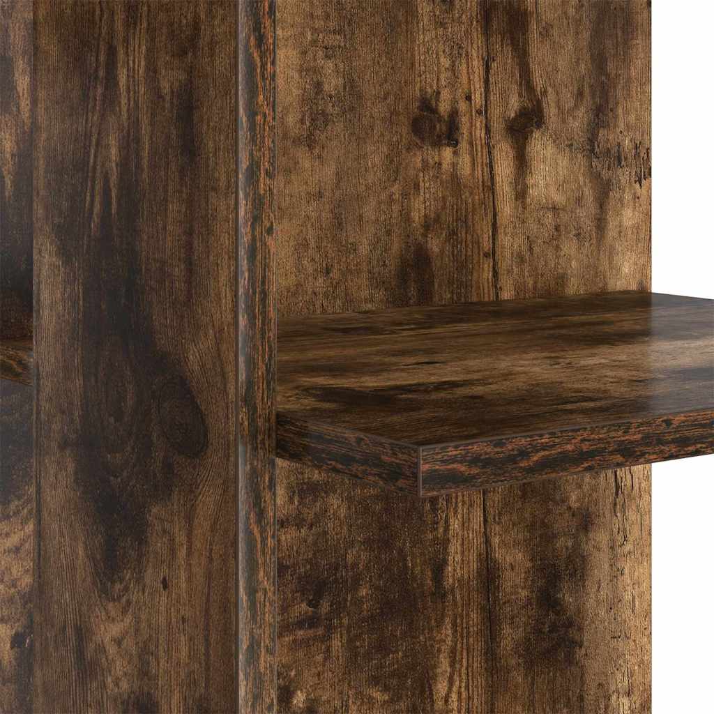Corner Desk with Storage Smoked Oak 140 x 113.5 x 75 cm