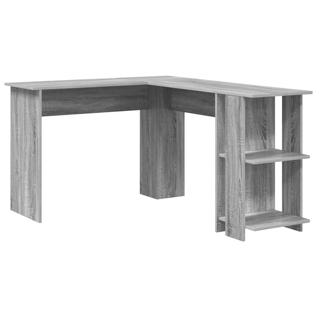 Corner Desk with Storage Grey Sonoma 140 x 113.5 x 75 cm
