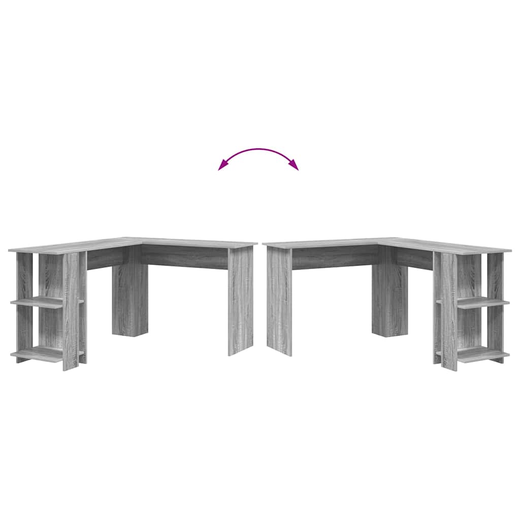 Corner Desk with Storage Grey Sonoma 140 x 113.5 x 75 cm