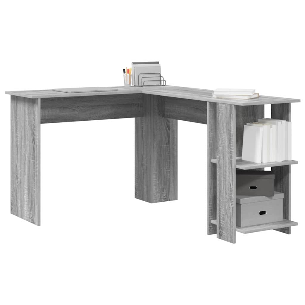 Corner Desk with Storage Grey Sonoma 140 x 113.5 x 75 cm