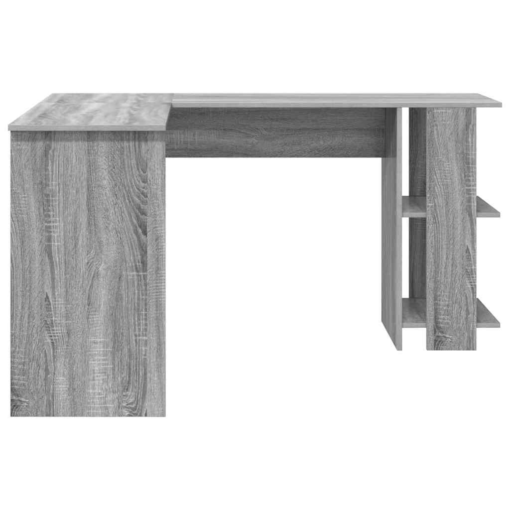 Corner Desk with Storage Grey Sonoma 140 x 113.5 x 75 cm