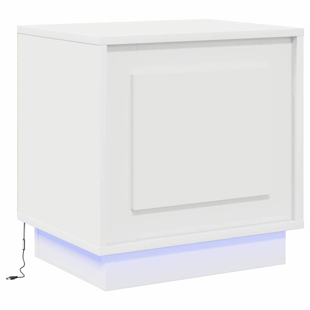 Bedside Cabinet with White 44 x 34.5 x 45 cm Engineered wood