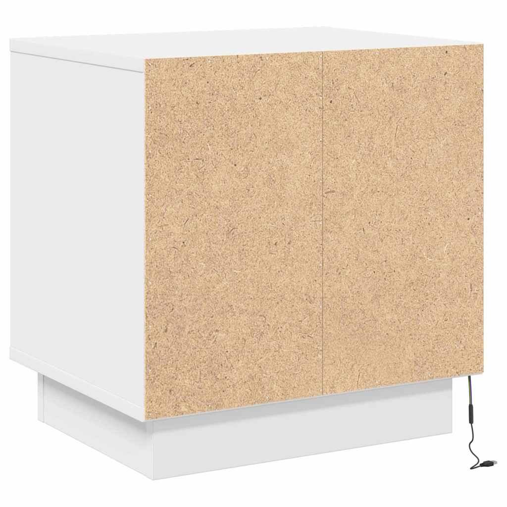Bedside Cabinet with White 44 x 34.5 x 45 cm Engineered wood
