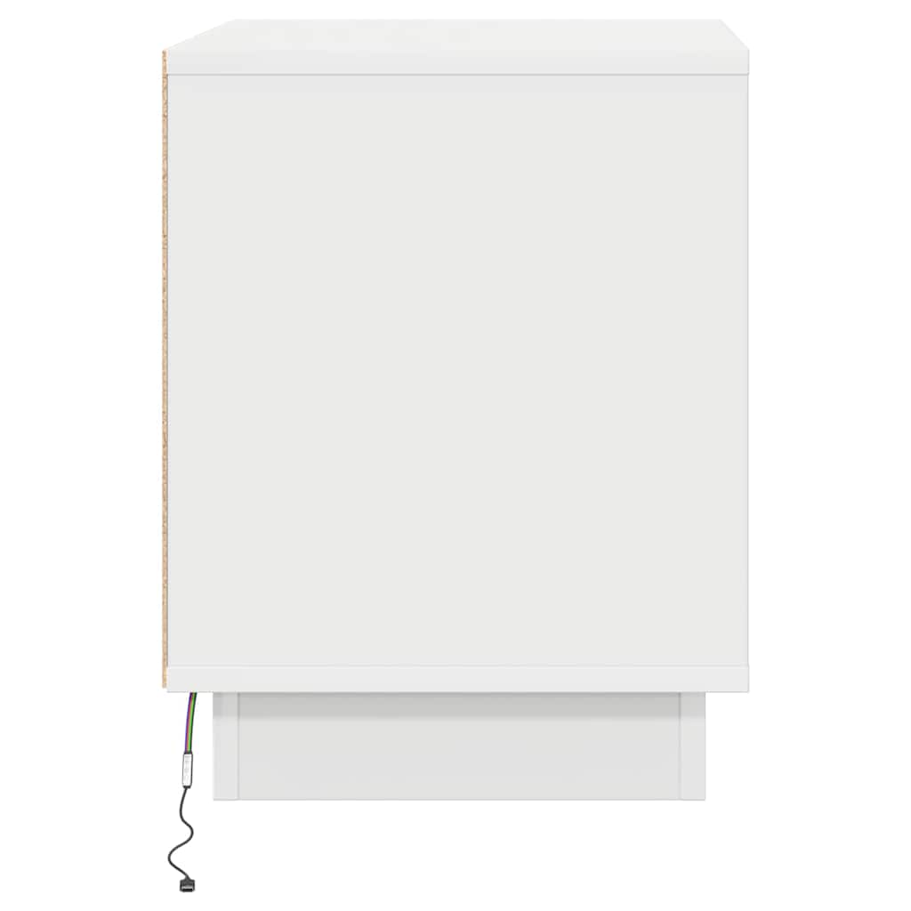 Bedside Cabinet with White 44 x 34.5 x 45 cm Engineered wood