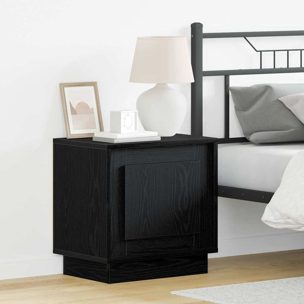 Bedside Cabinet with Black 44 x 34.5 x 45 cm Engineered wood