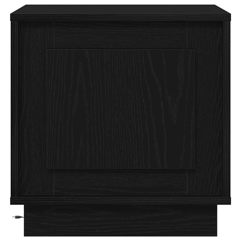 Bedside Cabinet with Black 44 x 34.5 x 45 cm Engineered wood