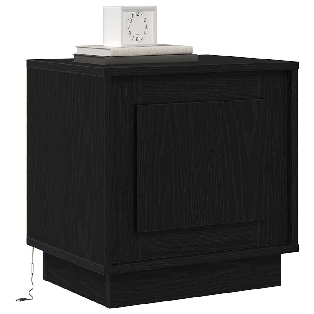 Bedside Cabinet with Black 44 x 34.5 x 45 cm Engineered wood