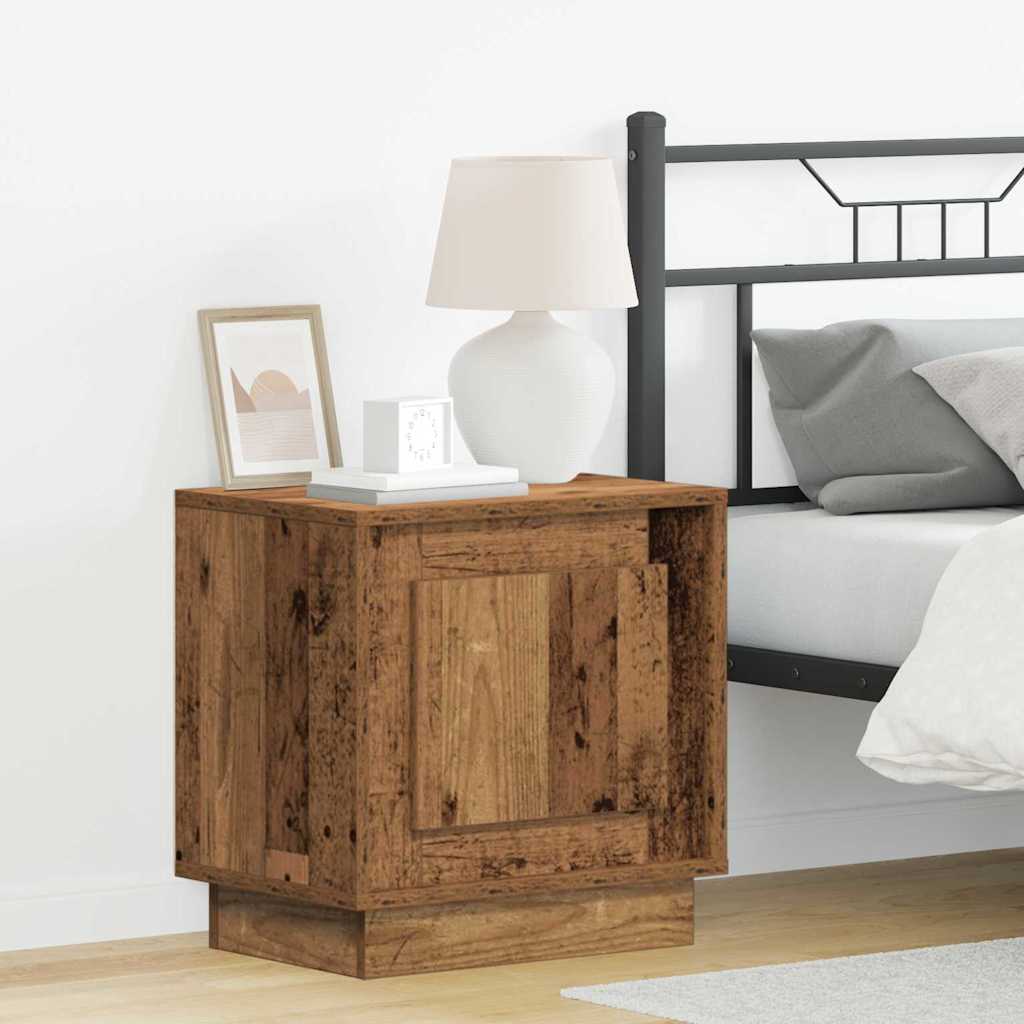 Bedside Cabinet with 2 pcs Old wood 44 x 34.5 x 45 cm