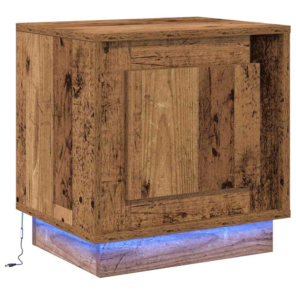 Bedside Cabinet with 2 pcs Old wood 44 x 34.5 x 45 cm