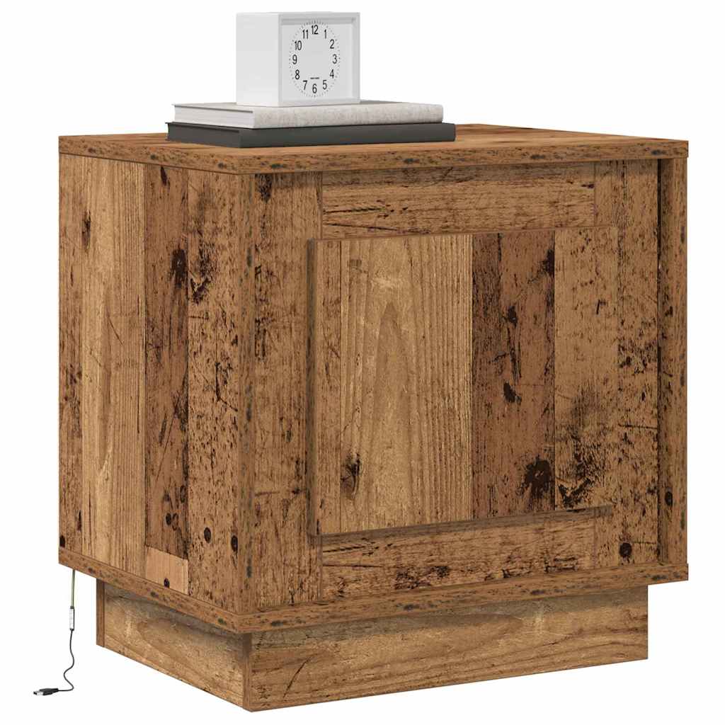 Bedside Cabinet with 2 pcs Old wood 44 x 34.5 x 45 cm