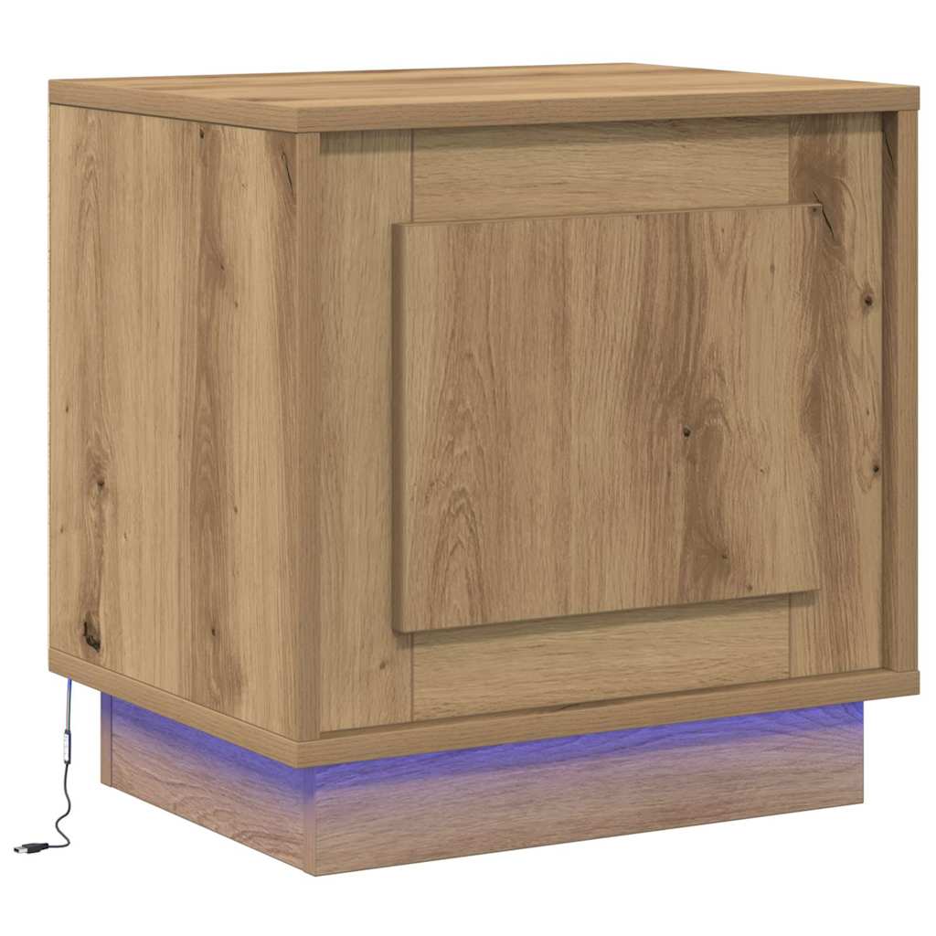 Bedside Cabinet with 2 pcs Artisan oak 44 x 34.5 x 45 cm